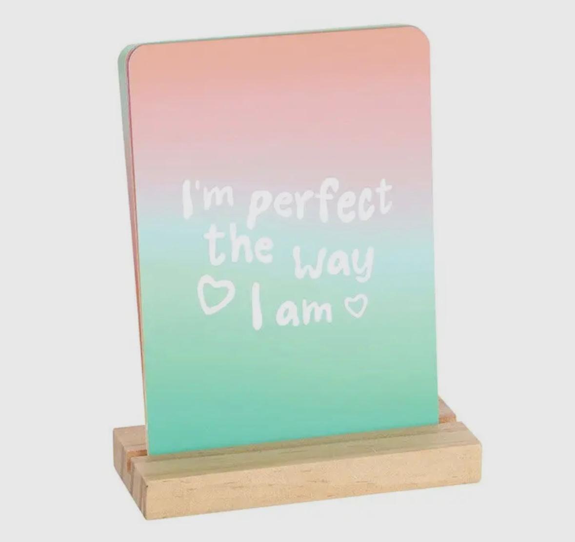 Affirmatiekaarten van Mindful Moments met houten standaard