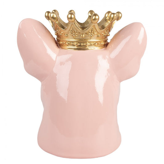 Clayre & Eef Decoratie Beeld Hond 19x16x20 cm Roze Kunststof