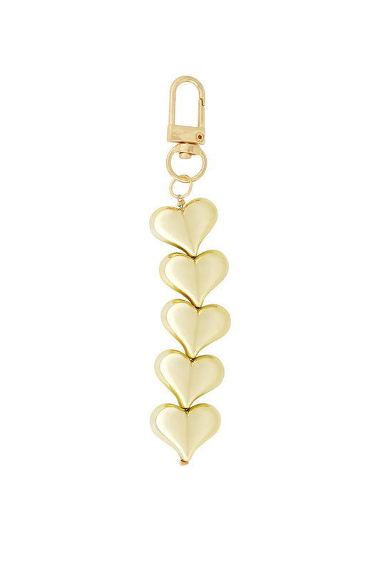 Hart sleutelhanger Goud
