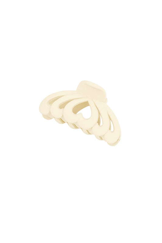 Haarclip hart Beige