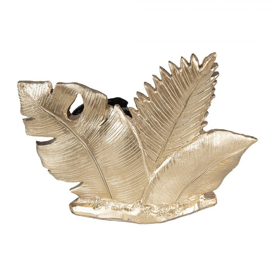 Clayre & Eef Beeld Olifant 18 cm Zwart Goudkleurig Polyresin