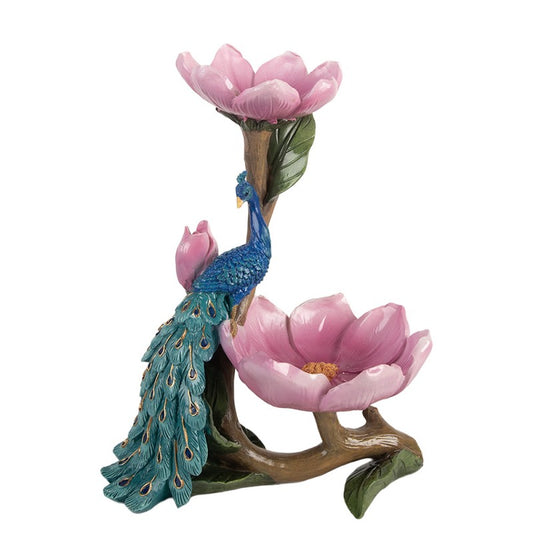 Clayre & Eef Decoratie schaal Pauw 18x12x24 cm Blauw Kunststof