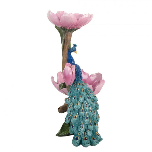 Clayre & Eef Decoratie schaal Pauw 18x12x24 cm Blauw Kunststof